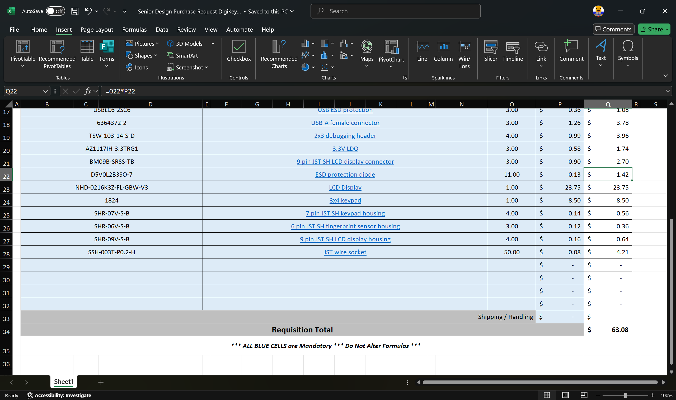 Digikey parts 2 extras